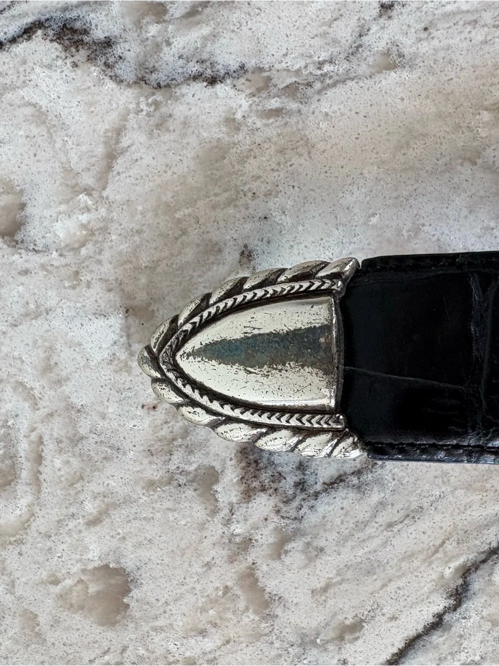 Vintage Brighton Black Leather Accent Belt